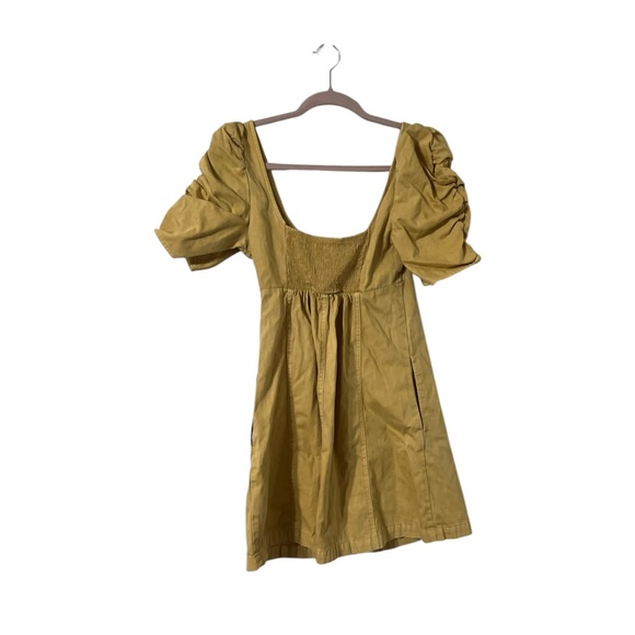 FREE PEOPLE Cheyenne Yellow Denim Mini Dress - Picture 6 of 7
